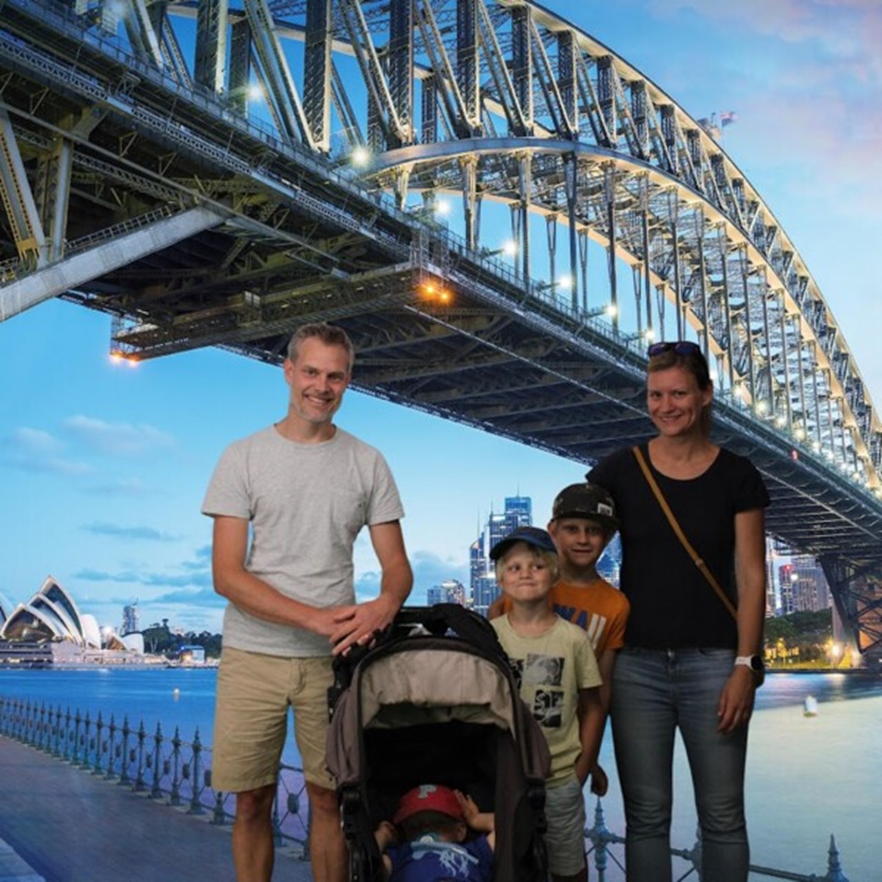 Familjen Andersson på forskarbesök i Sydney.