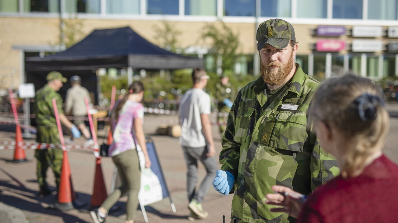 Covidtestande på campus