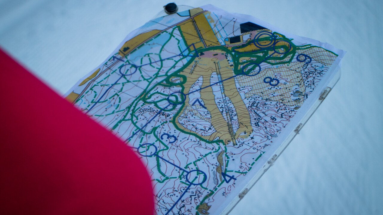 Bild på en karta över skidorienterings läge