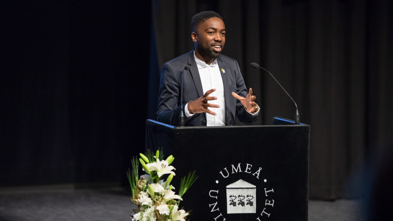 Global Swede 2019 Munashe Chivaura håller tal vid Graduation Ceremony 2019