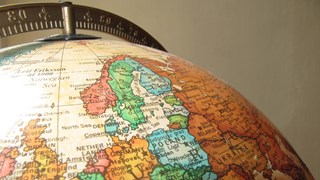 Close up of a globe (Europe)