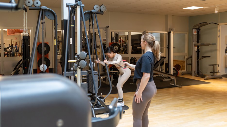 Personer som tränar på gym.