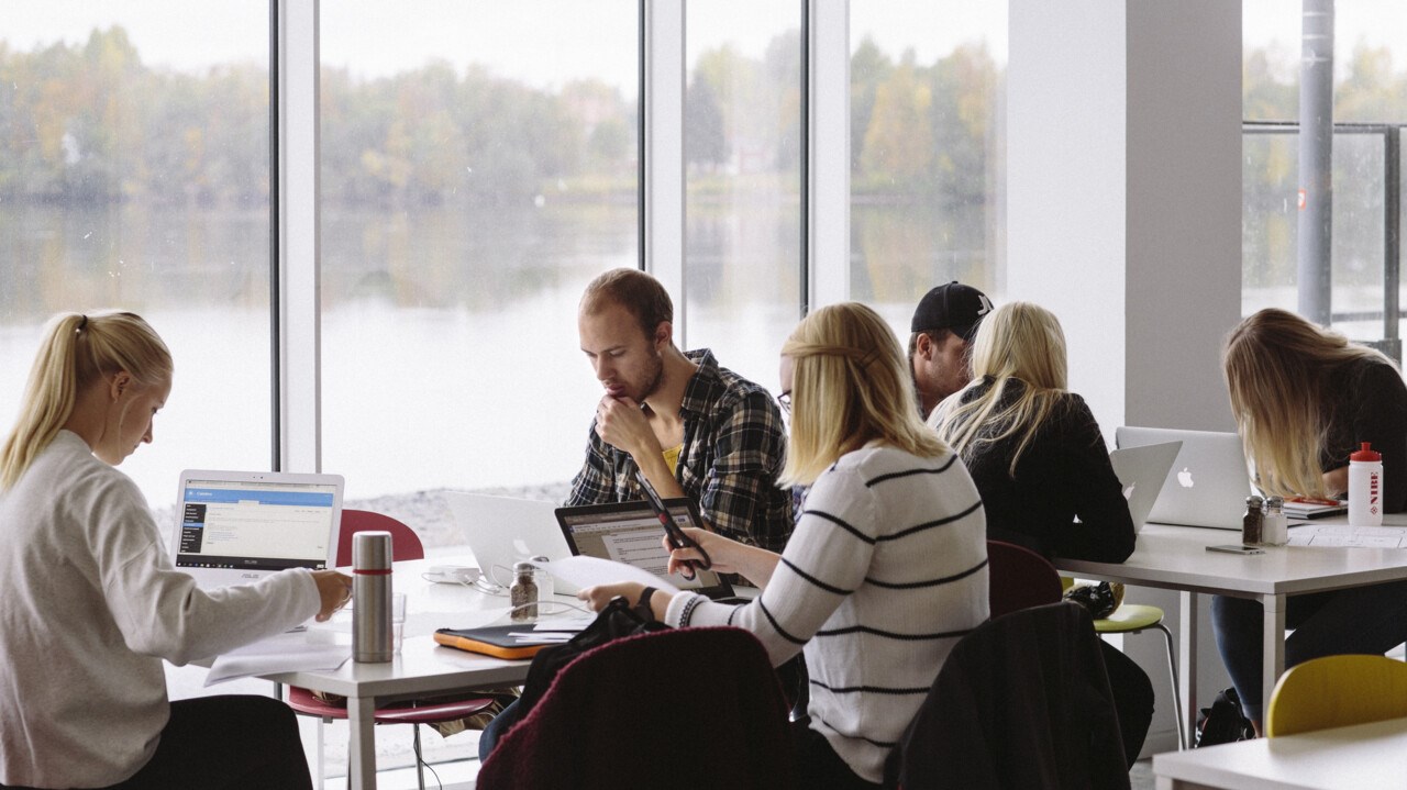 Bild på studenter som grupparbetar