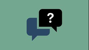 Speech bubble with a question mark
