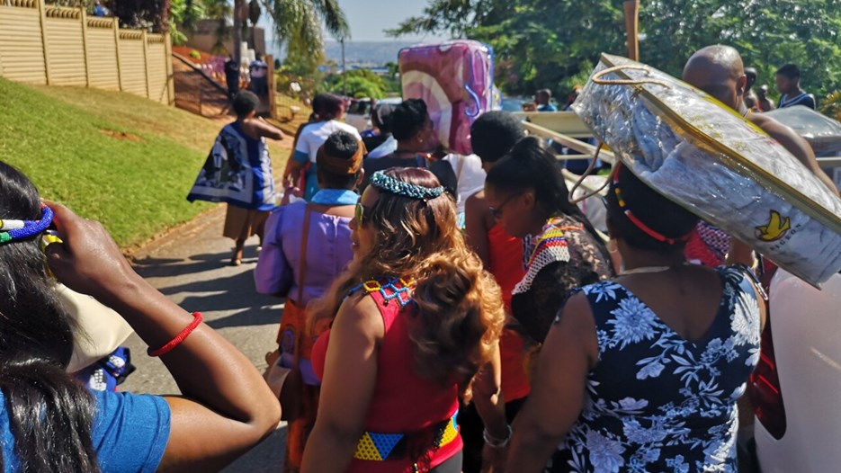 Women walking in a row, South Africa