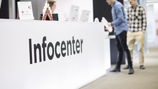 Infocenters mottagningsdisk.