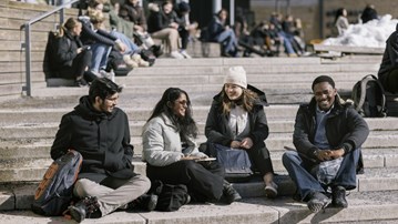 International students on campus. 