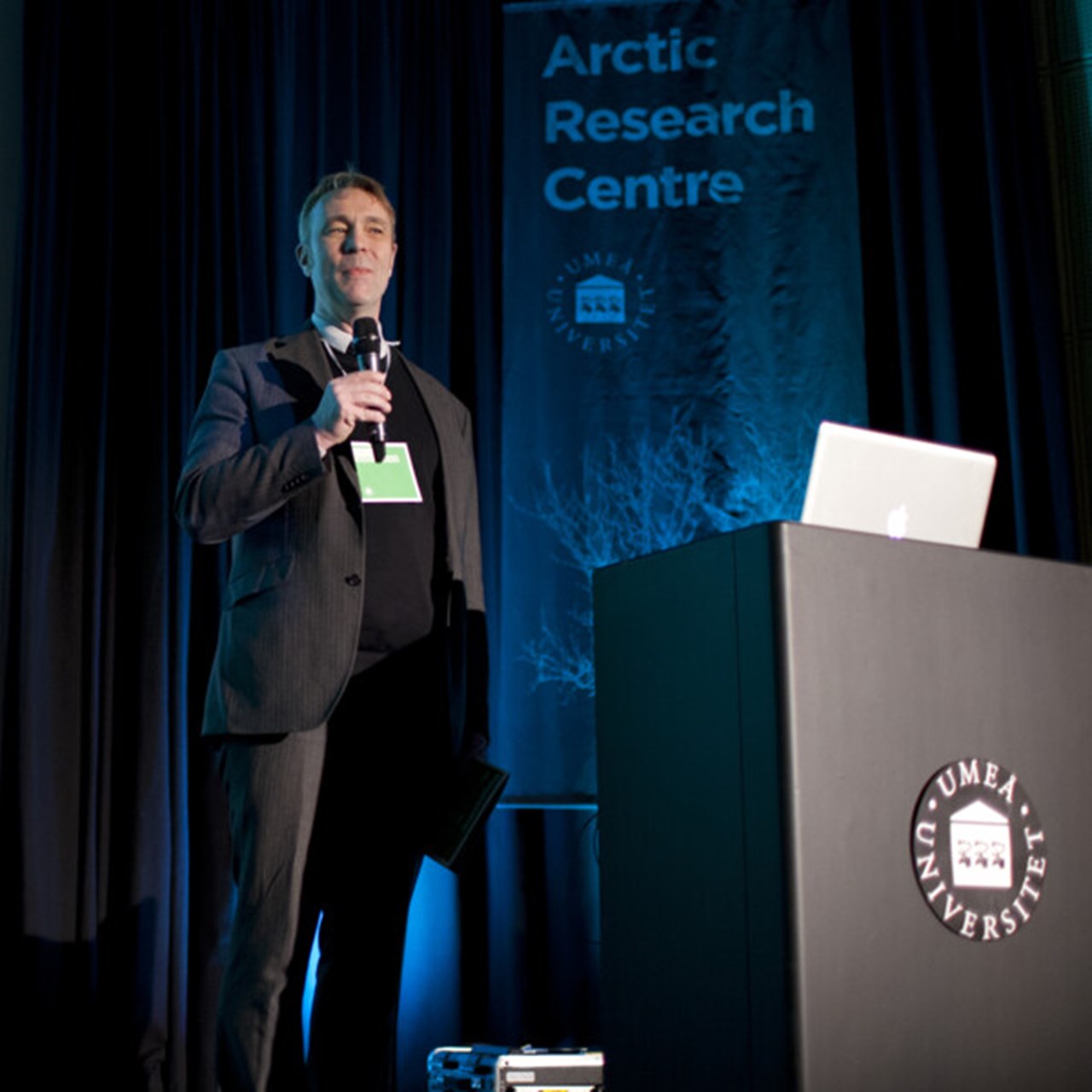 Peter Sköld speaks at the inauguration of Arcum on December 12, 2012
