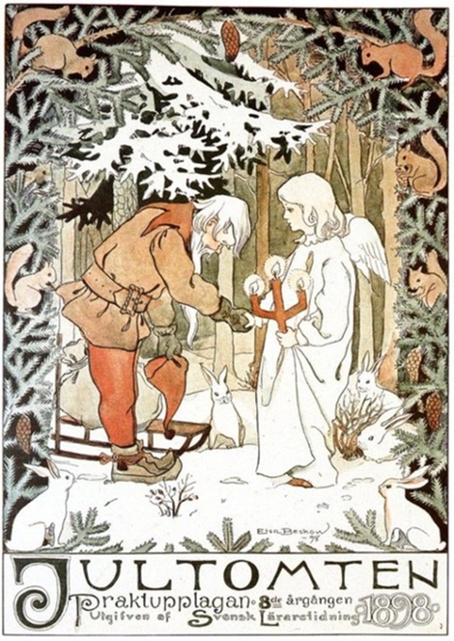 Elsa Beskow, illustration till Jultomten 1898 
