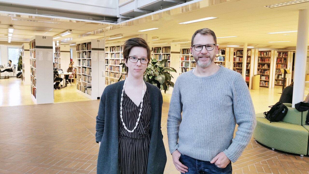 Porträtt på Therese Nilsson och Jan Eklöf, teamet för Publicering och Forskarstöd.