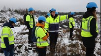 Bild från studiebesök på bergtäkten Stöningsberget