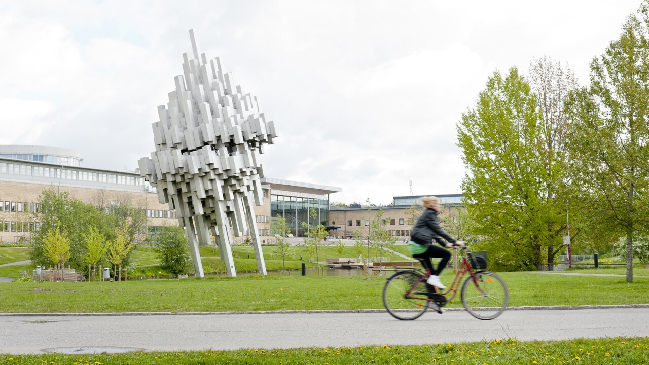 Bild på cyklist och norra skenet