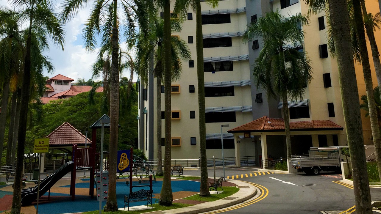 Bostadshus för anställda på Nanyang Technical University i Singapore.