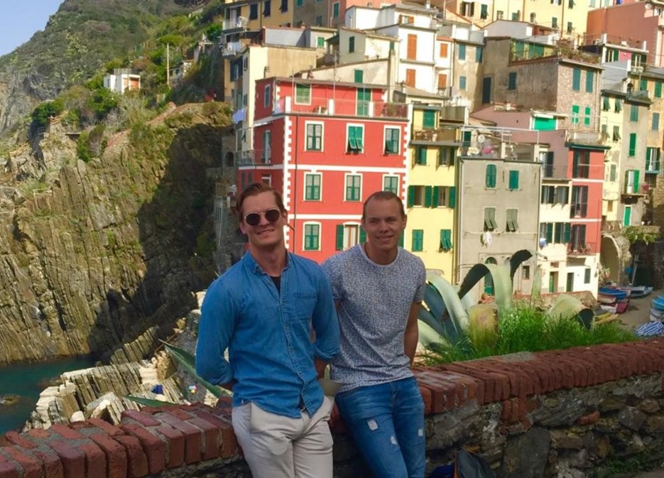 Oskar Andersson (pictured right) in Italy.