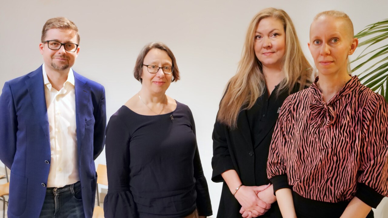 Gruppbild på Aleksei Semenenko, Mia Svensson, Susanne Haugen och Hanna Söderlund