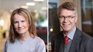Kristina Sundin Jonsson, kommundirektör Skellefteå och Peter Larsson, regeringens samordnare för samhällsomvandling i norr.
