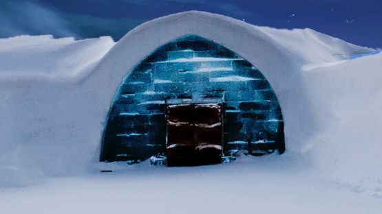 Igloo in blue light