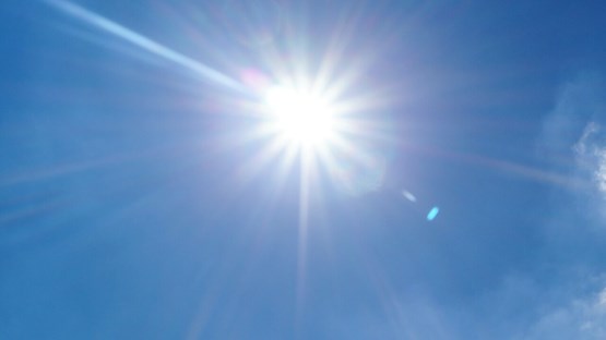 Sun on blue sky