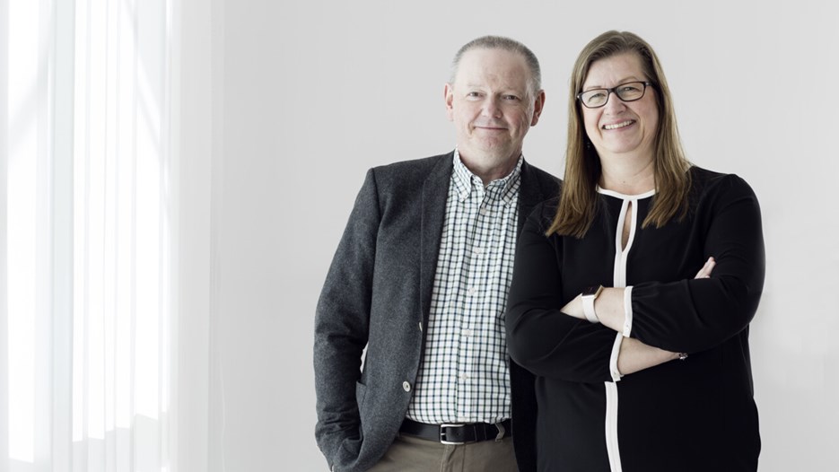 Porträttbild på rektor Hans Adolfsson och prorektor Katrine Riklund.