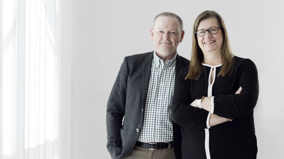 Portrait of Vice-Chancellor Hans Adolfsson and Pro-Vice-Chancellor Katrine Riklund.