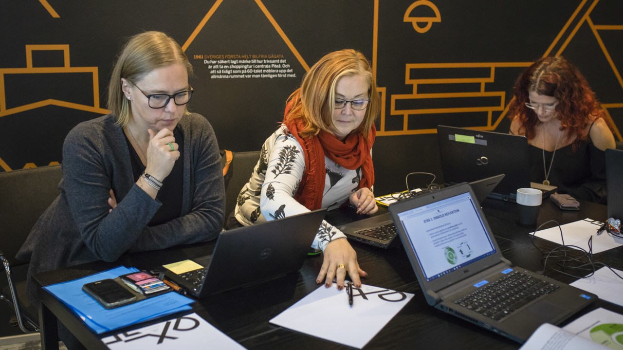 Grupparbete under rektorsutbildning i Piteå 2018.