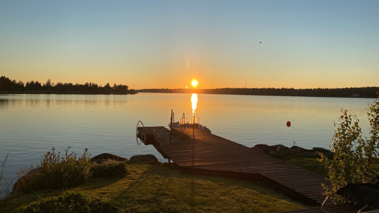 Solnedgång vid stugan i Vasa