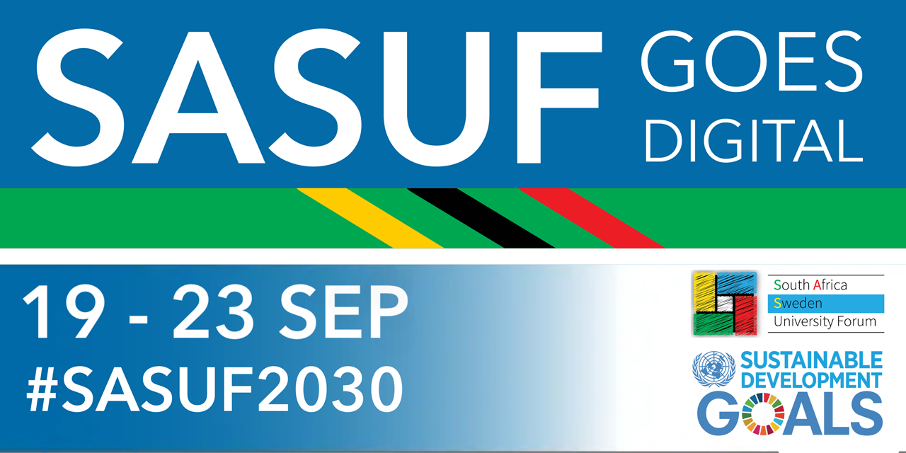 SASUF logotype with UN development goals and SASUF Goes Digital text