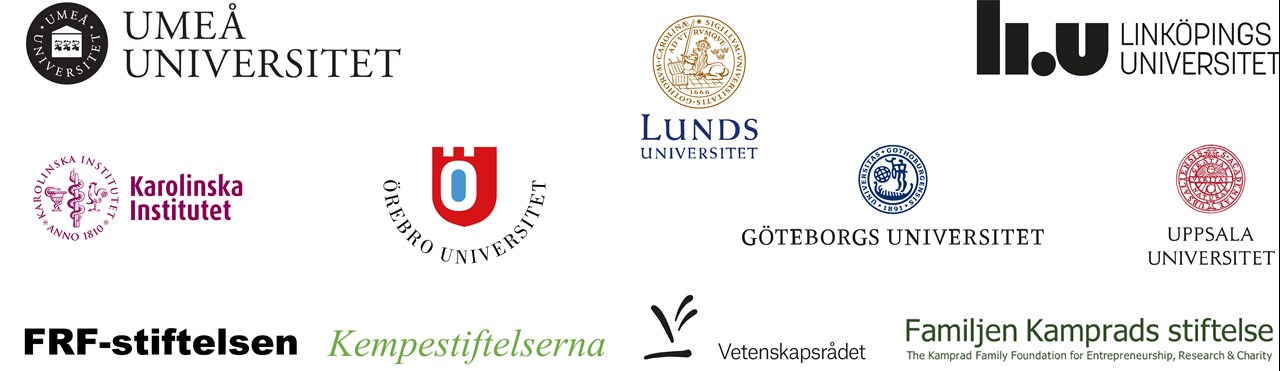 Kollage av de som sponsrar Nationella forskarskolan i allmänmedicin