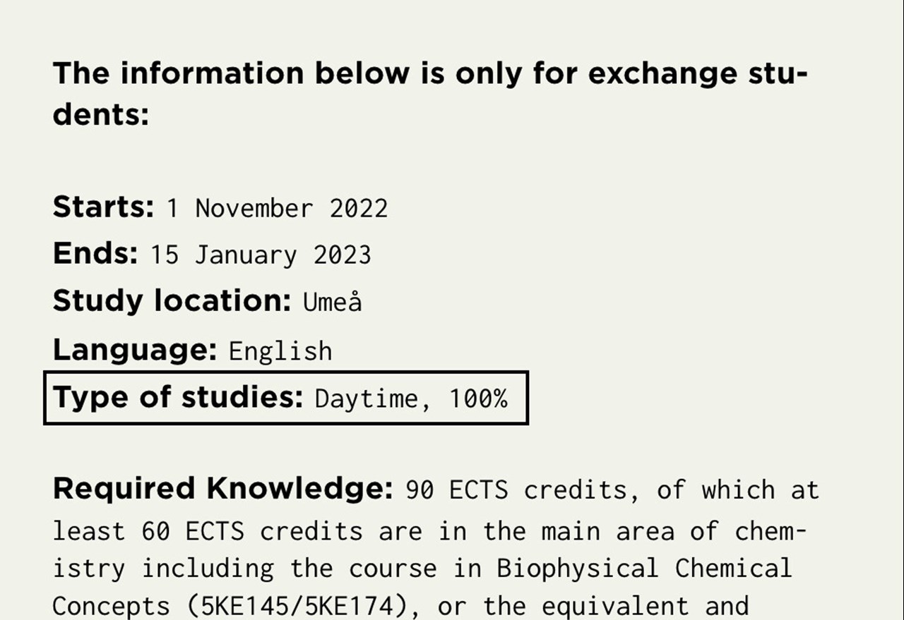 Print screen of type of studies