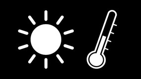 Ikoner för sol och temperatur