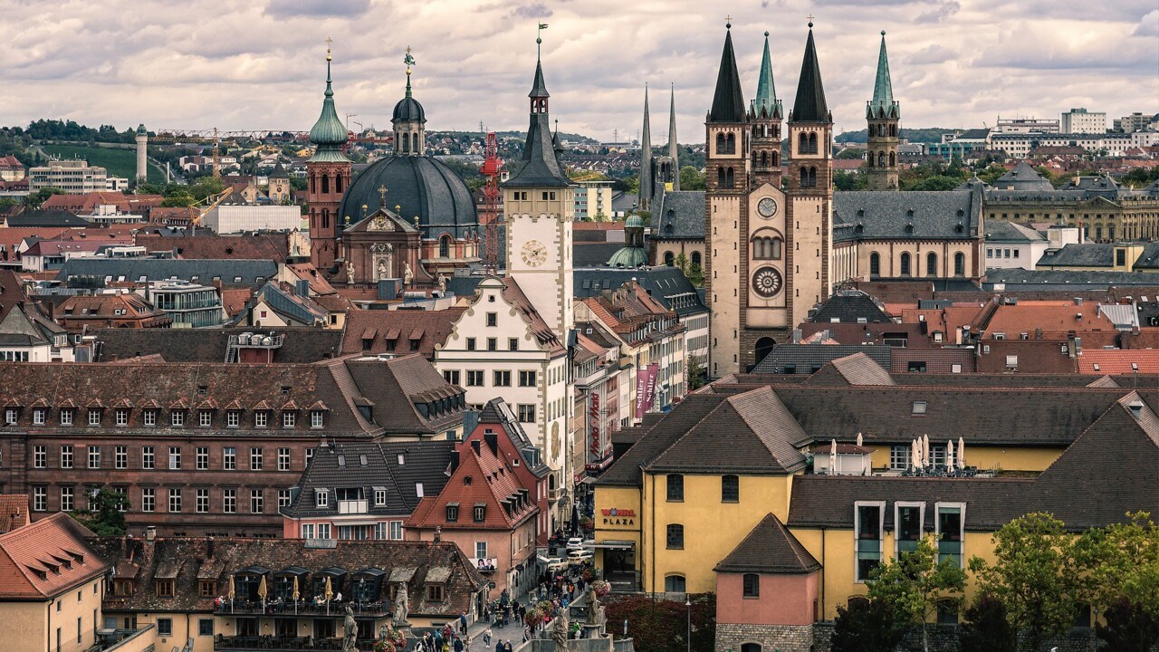 Parts of the city of Würzburg.