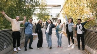 International students on campus