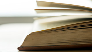 Bok. Closeup of an open book educational, academic and literary concept.