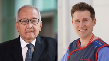 Mohammad Hakimi, Indonesien,  och Nicholas Mills, Skottland. Medicine hedersdoktorer 2025.