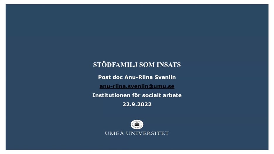 Film: UCER seminarium med Anu-Riina Svenlin