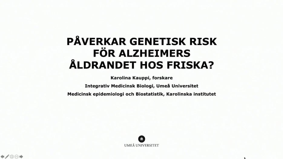 Film: Påverkar genetisk risk för Alzheimers åldrandet hos friska?