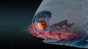 Illustration av Mars magnetosfär