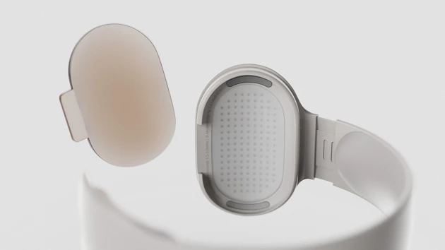 Close-up of Sona’s gel pad and ultrasound transducer, emphasising the embedded diagnostic technology.