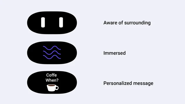 Examples of what the front facing display can show