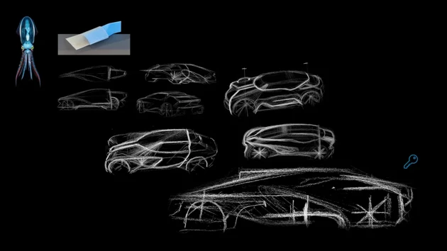 After merging both concepts, I focused on bioluminescence as key inspiration, using the vehicle's main surfaces as light sources to avoid unnecessary complexity. That is how I resume the exploration inspired by the squid an animal that react glowing depending on the context around it