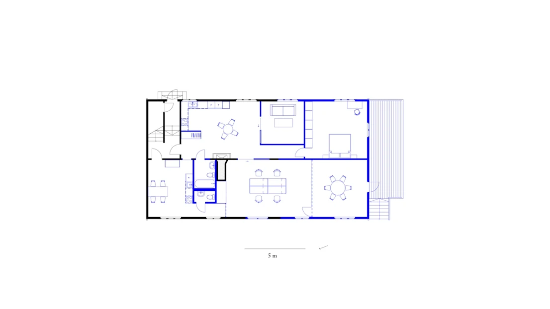 Furnished typical plan for Laboratory B after the advanced intervention, highlighting the introduced flexibility in spatial configuration.