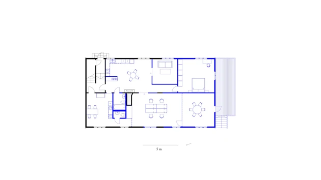 Furnished typical plan for Laboratory B after the advanced intervention, highlighting the introduced flexibility in spatial configuration.