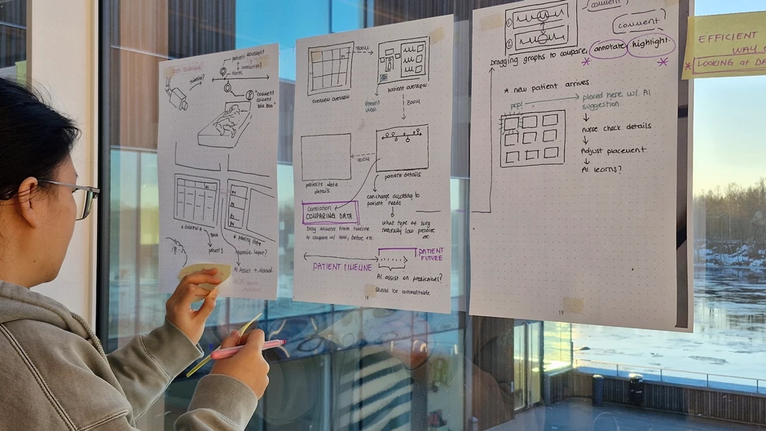 Ideating different ways of providing context to a nurse.