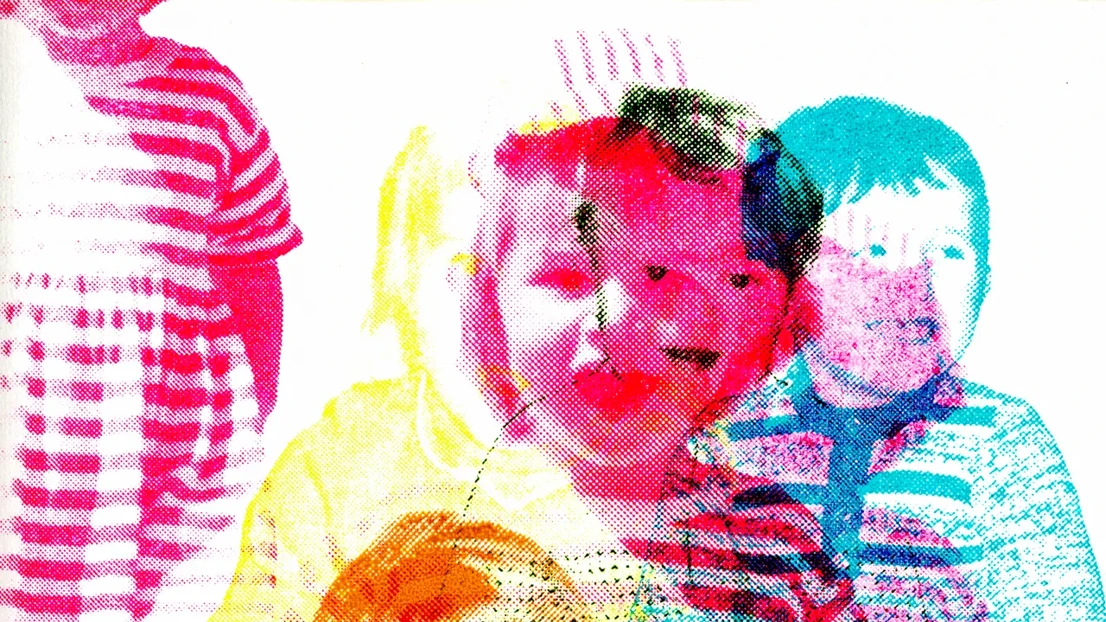Fotomontage av bilder på barn
