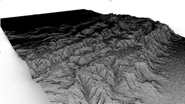 Terrain model, mountains.
