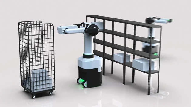Isabelle Olsson / SortAid: A robot that helps pack, unpack and sort packages sent with roll cages.