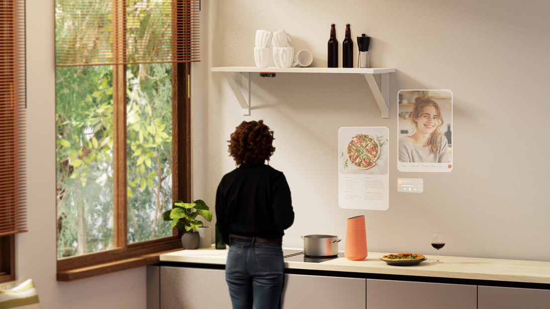 Julius Bahl / Hemven: A smart camera, projector and speaker system that allows one to effortlessly connect with friends and family while cooking together.  