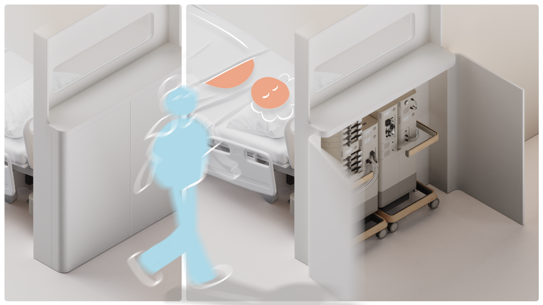 Mira transforms the ICU into a recovery-focused, connected, and caring environment with organised devices and welcoming spaces for families.