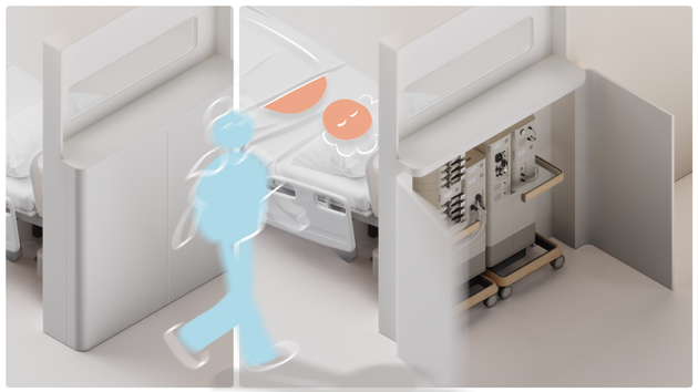 Mira transforms the ICU into a recovery-focused, connected, and caring environment with organised devices and welcoming spaces for families.