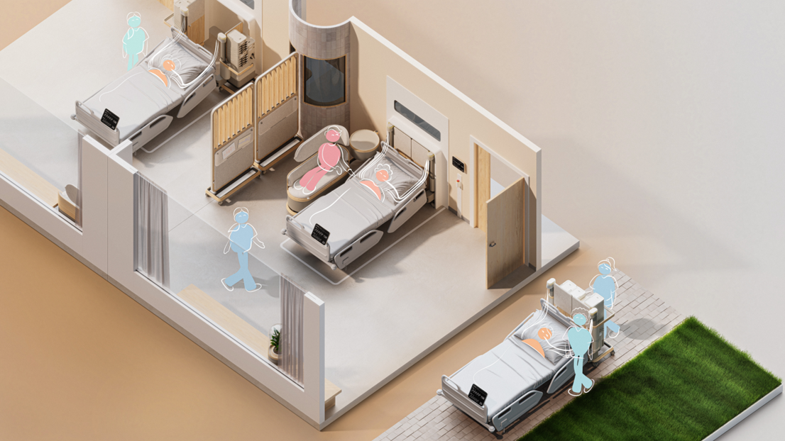 Mira transforms the ICU into a recovery-focused, connected, and caring environment with organised devices and welcoming spaces for families.